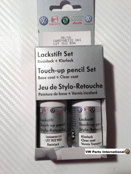 Candy White LB9A Genuine VW Touch Up Paint Audi Seat Skoda Scratch Chip Repair