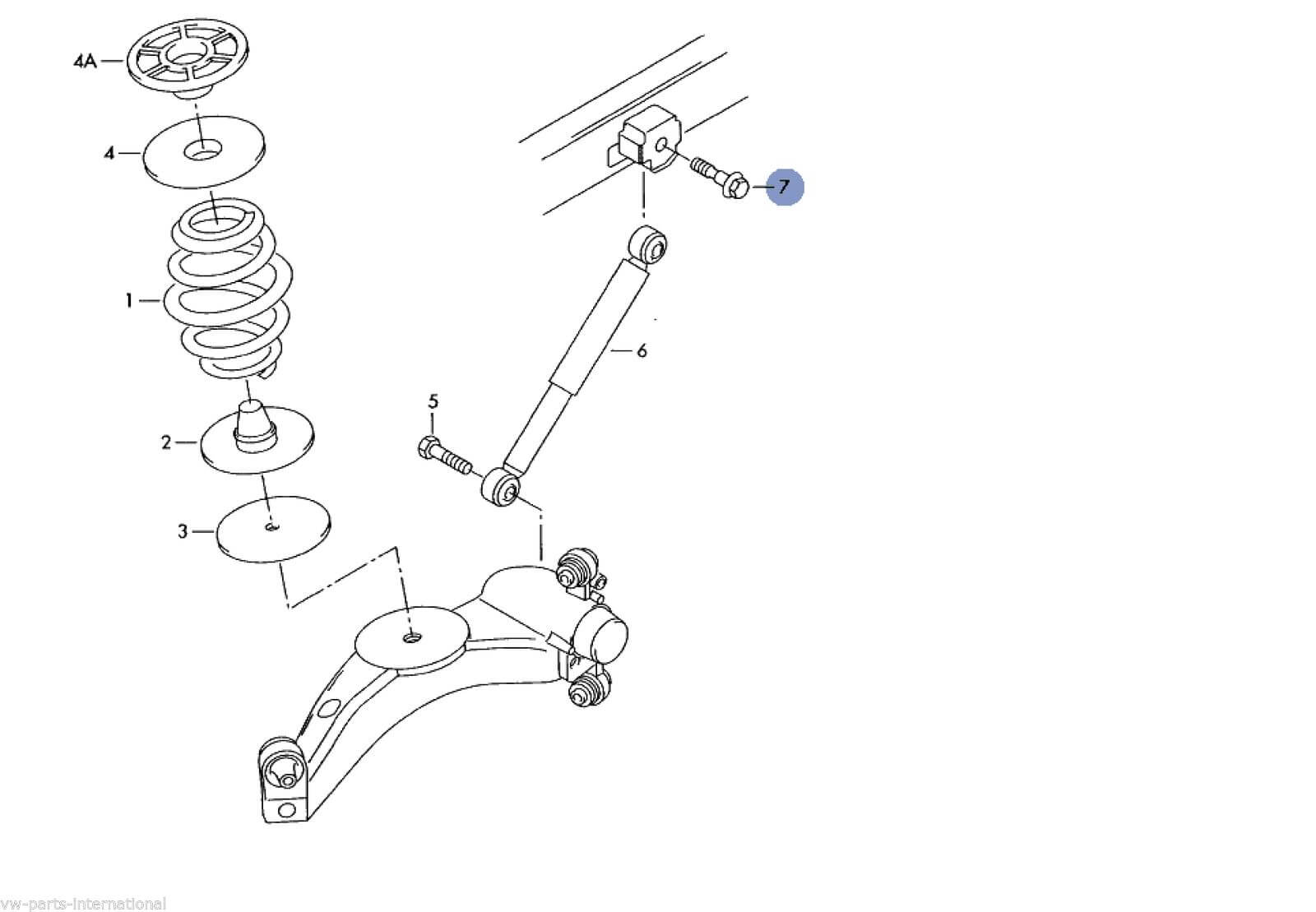 Genuine VW Golf MK4 R32 GTI Rear Shock Absorber Mounting Bolt (upper