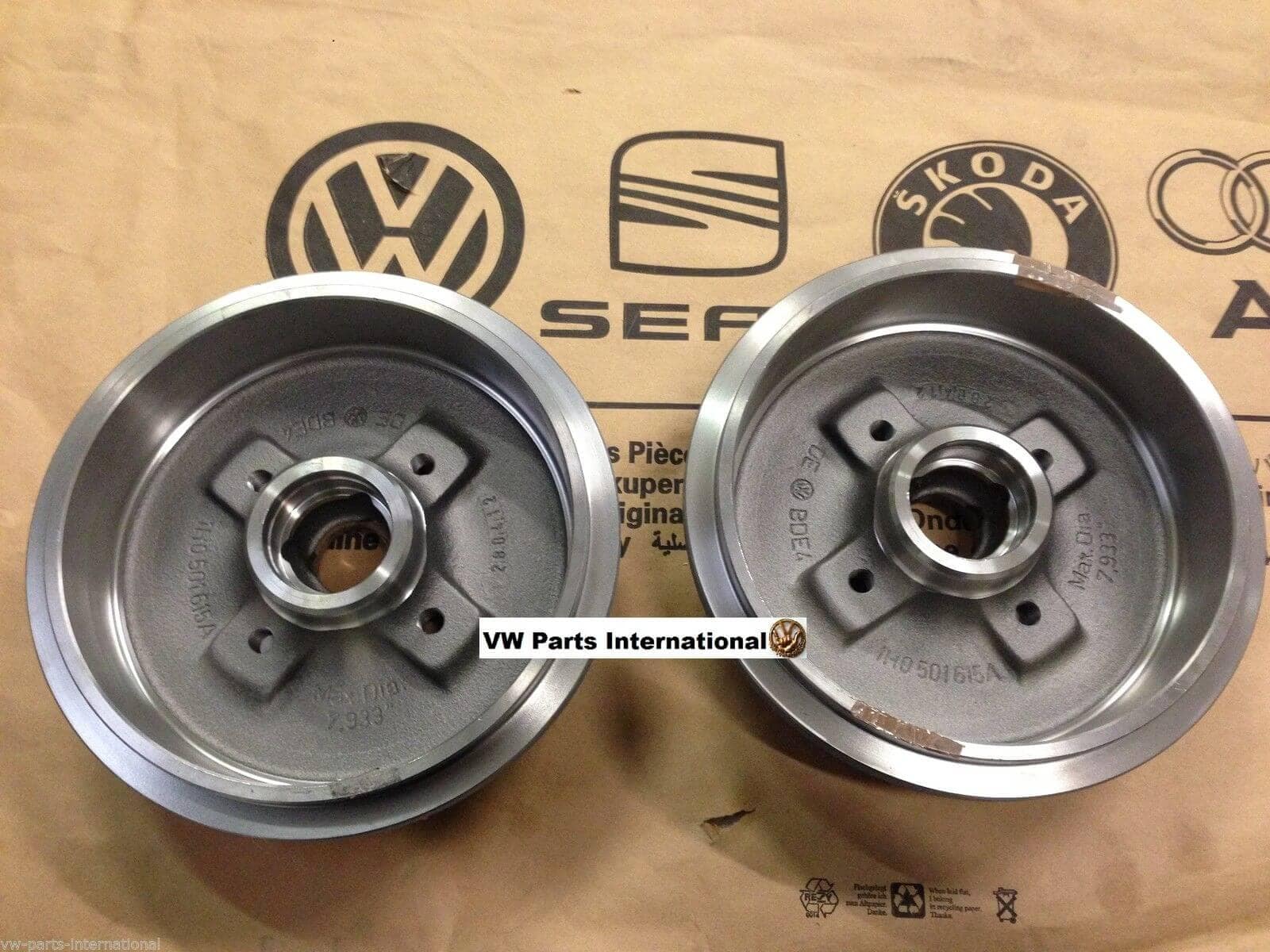 VW Golf MK2 MK3 Rear Brake Drums Pair New Genuine VW Part 1H0 501 615 A