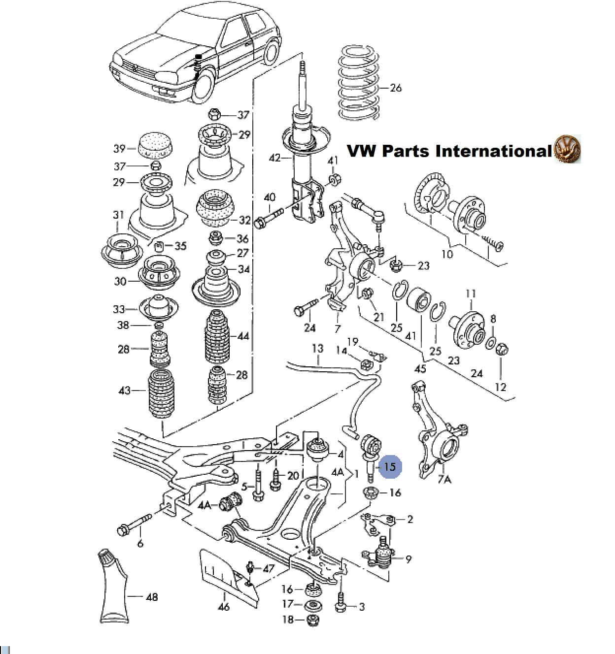 VW Golf MK2 MK3 VR6 GTI Anti Roll Bar Droplink Genuine OEM VW Part VW