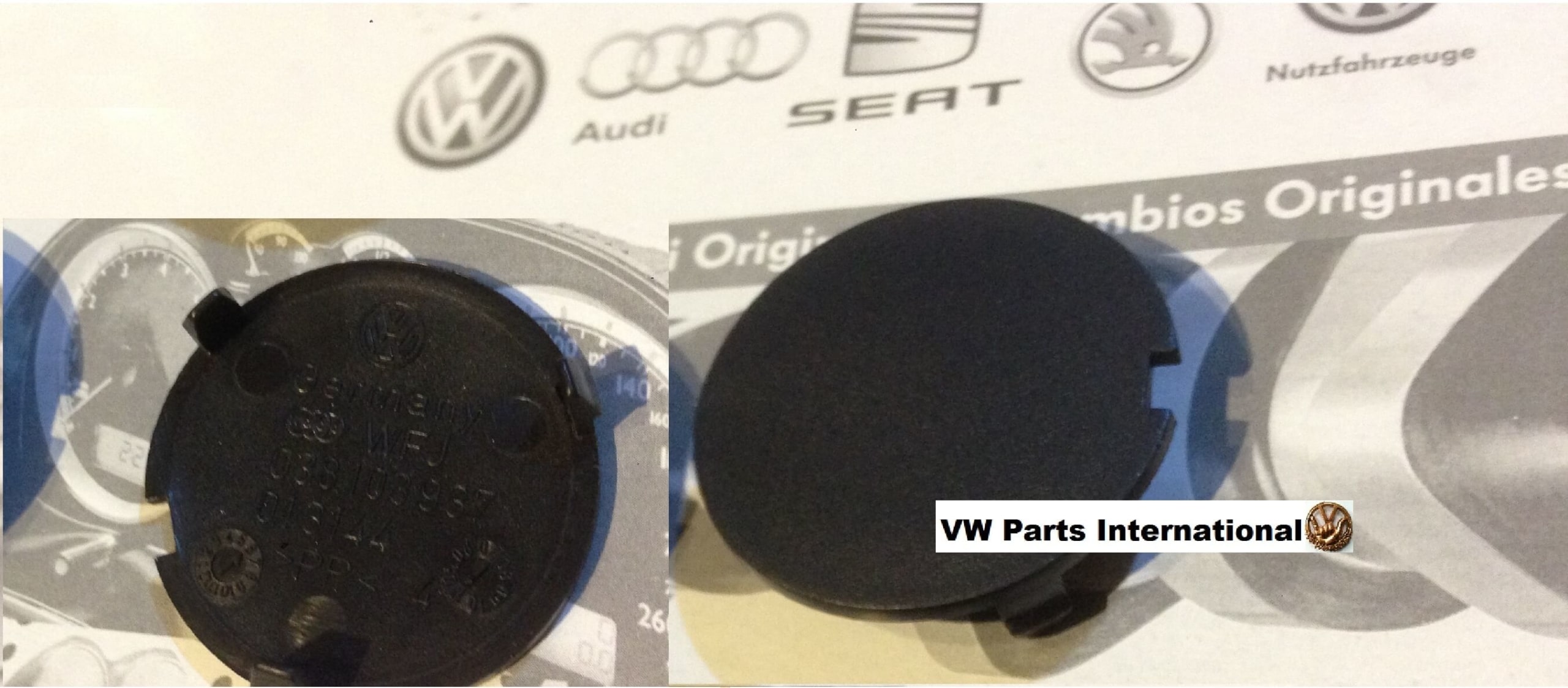 2x VW New Beetle Engine Cover Caps 038 103 937 Genuine VW OEM Parts