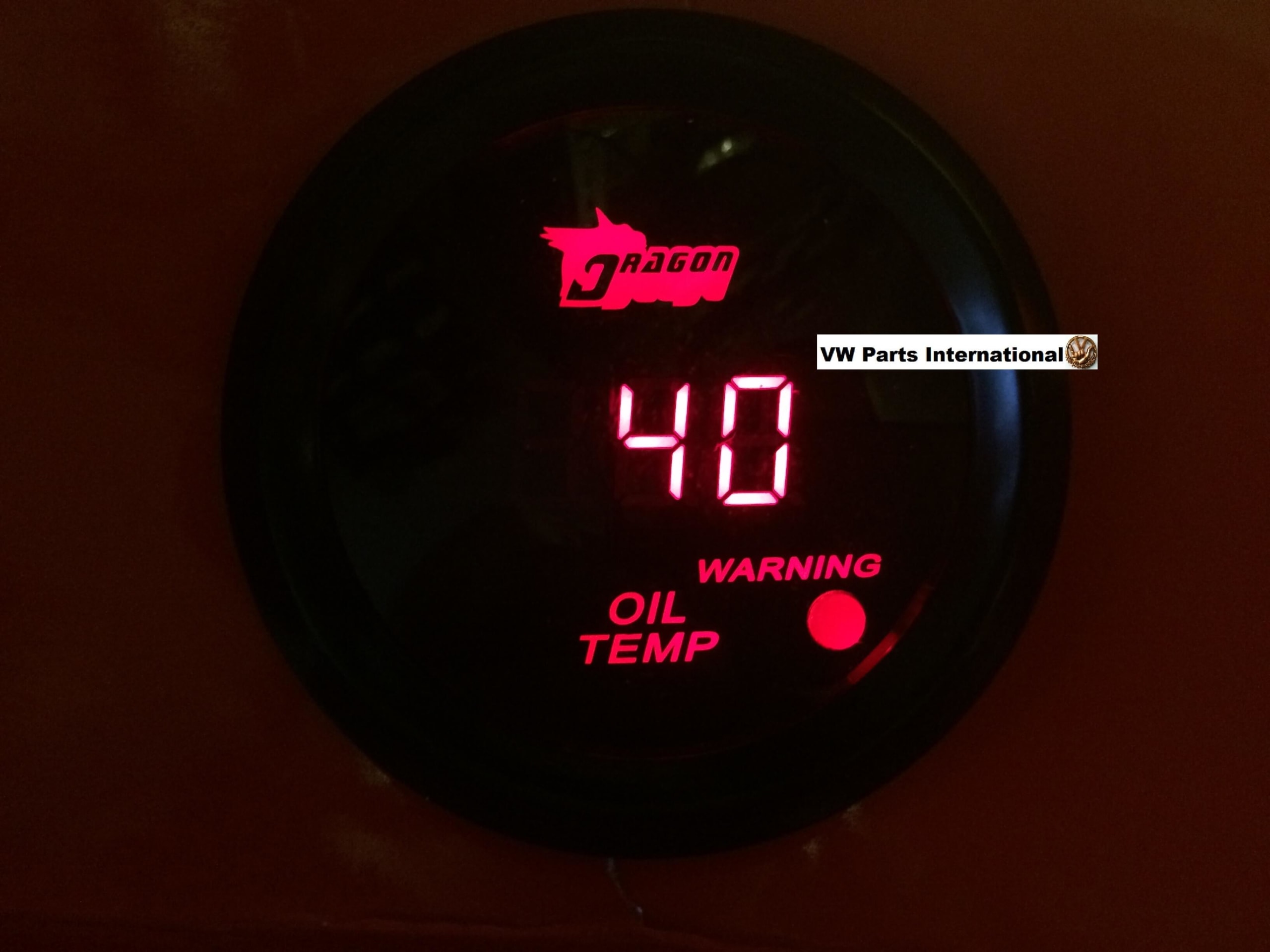 Oil Temperature Gauge Red LED 52mm VW Golf MK2 MK3 MK4 R32 VR6 Turbo