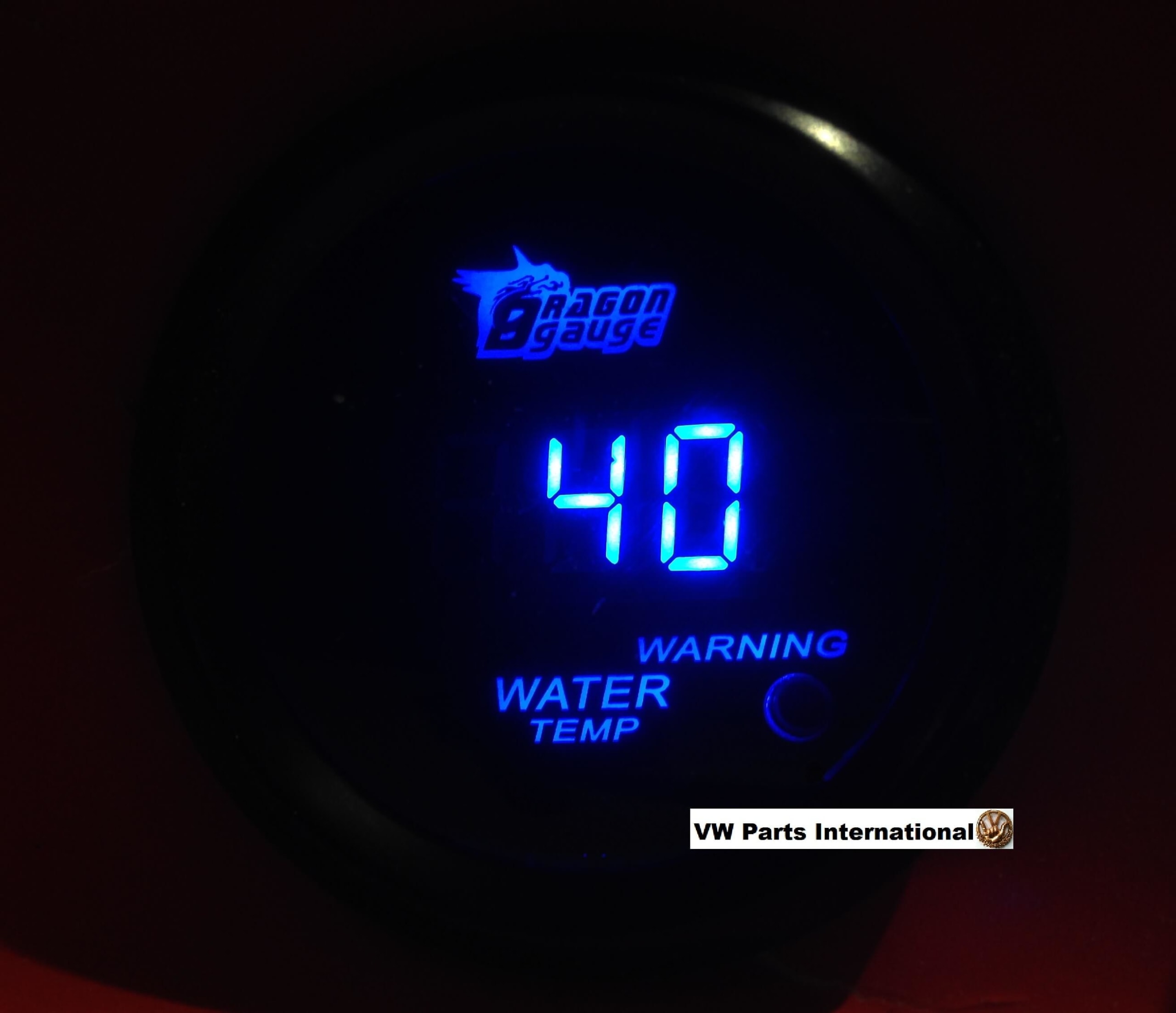 Water Temperature Gauge Blue LED 52mm VW Golf MK2 MK3 MK4 R32 VR6 Turbo