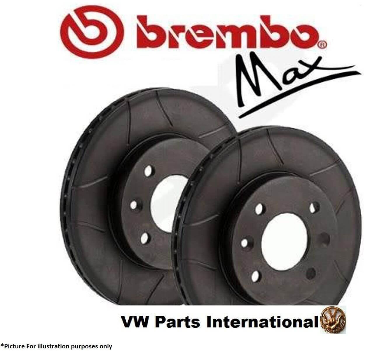 VW GOLF MK4 ESTATE SW 1.82.3 FRONT BREMBO MAX HIGH CARBON GROOVED