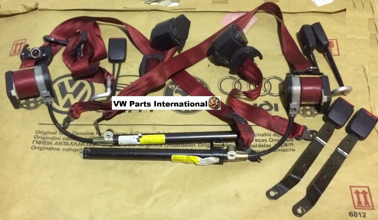 VW GOLF MK3 GTI VR6 Anniversary Red Seat Belts Genuine Used VW OEM Parts (2) VW Parts