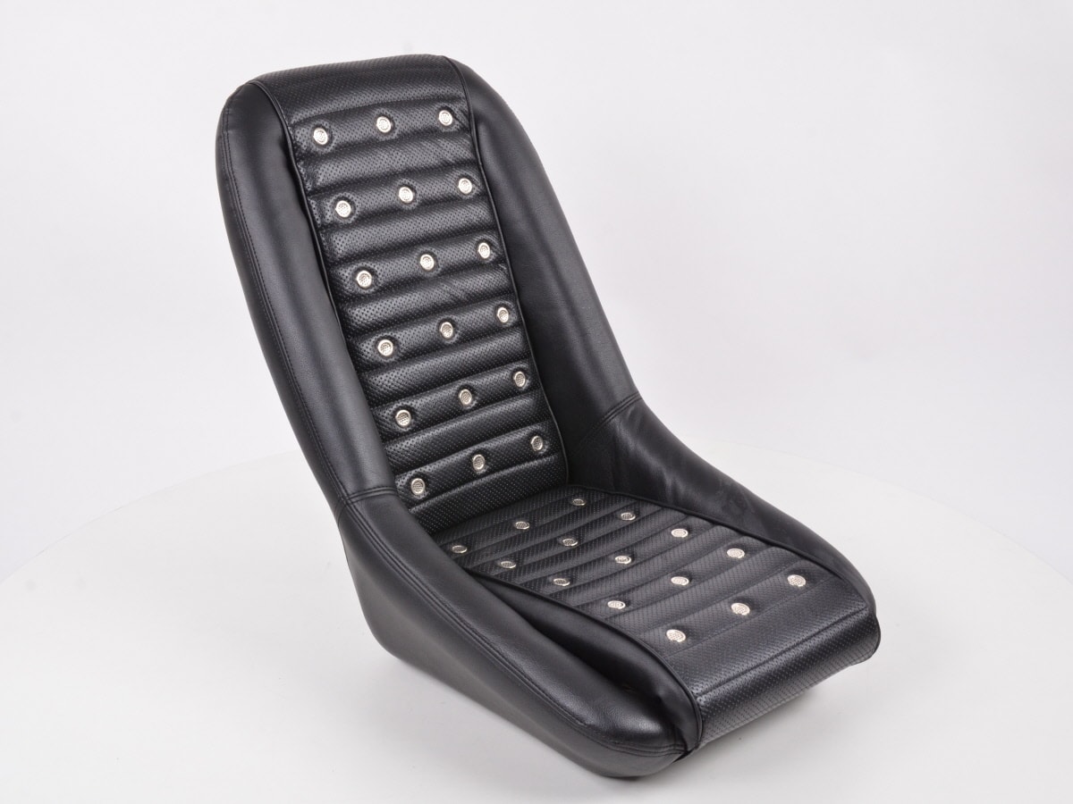 Retro Oldtimer Car Sports Seats Classic 1 Black Faux Leather with