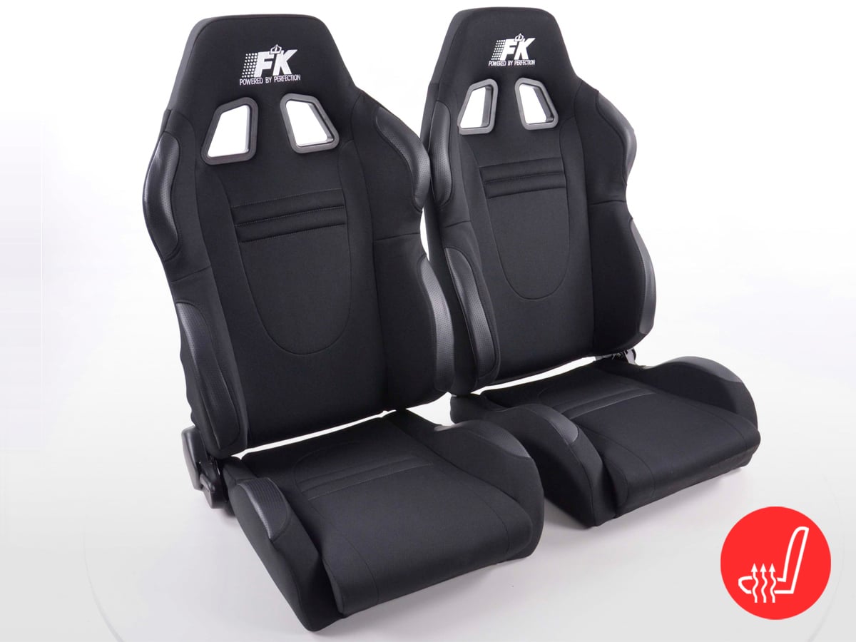 Wingback Sports Seats Car Half Bucket Seats Racecar Black Fabric with