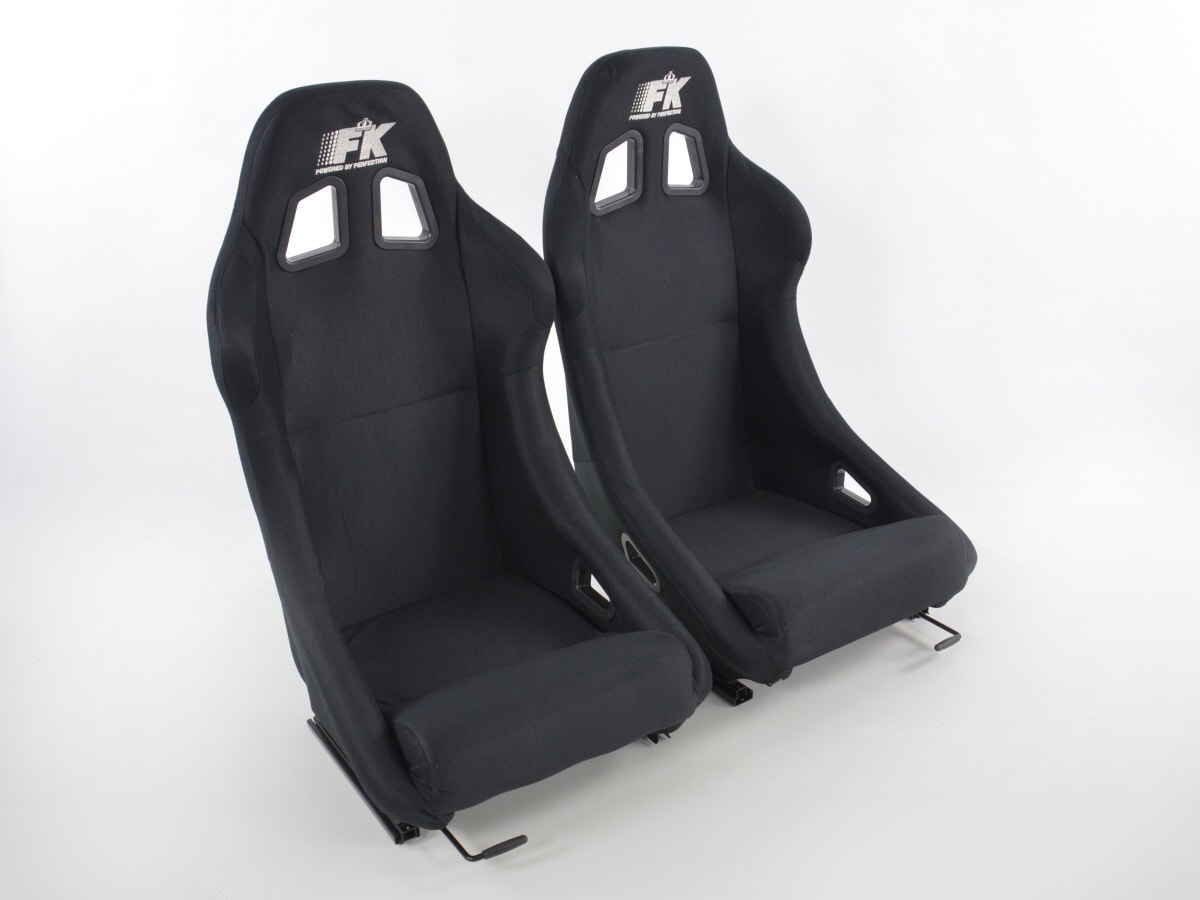Wingback Sports Car Bucket Seats San Francisco Black Fabric VW Parts