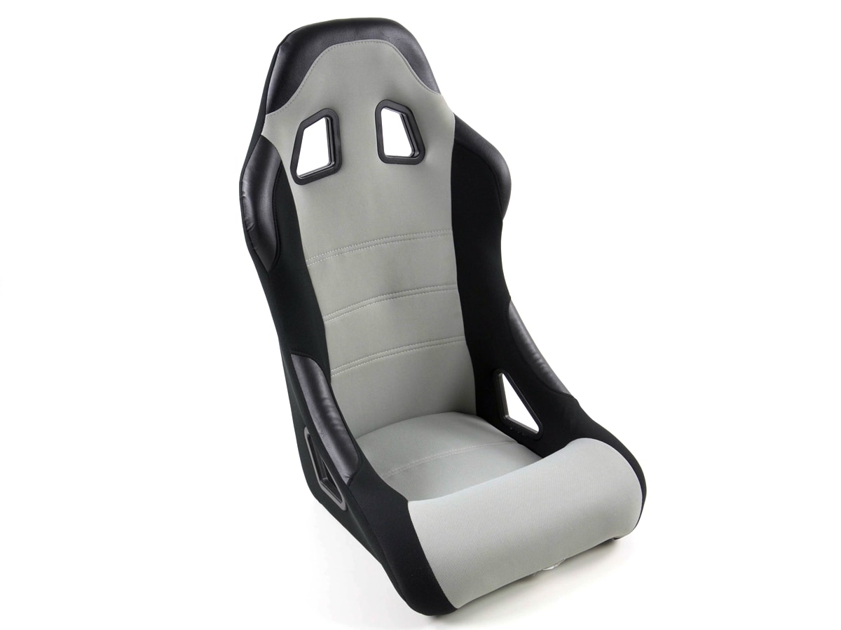 Wingback Race Car Bucket Seats Edition 4 Black Grey Fabric Black Faux