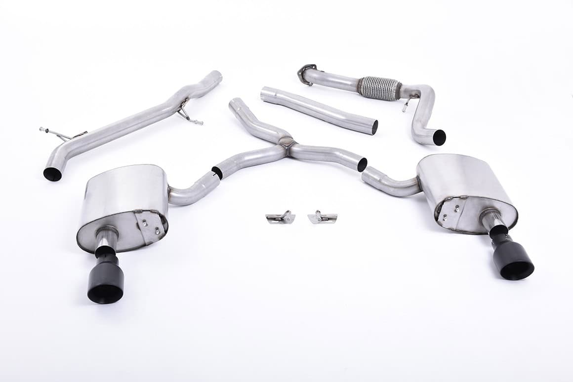 Audi A4 2.0 TFSI Quattro B9 Milltek Sport Cat Back Exhaust Dual Black