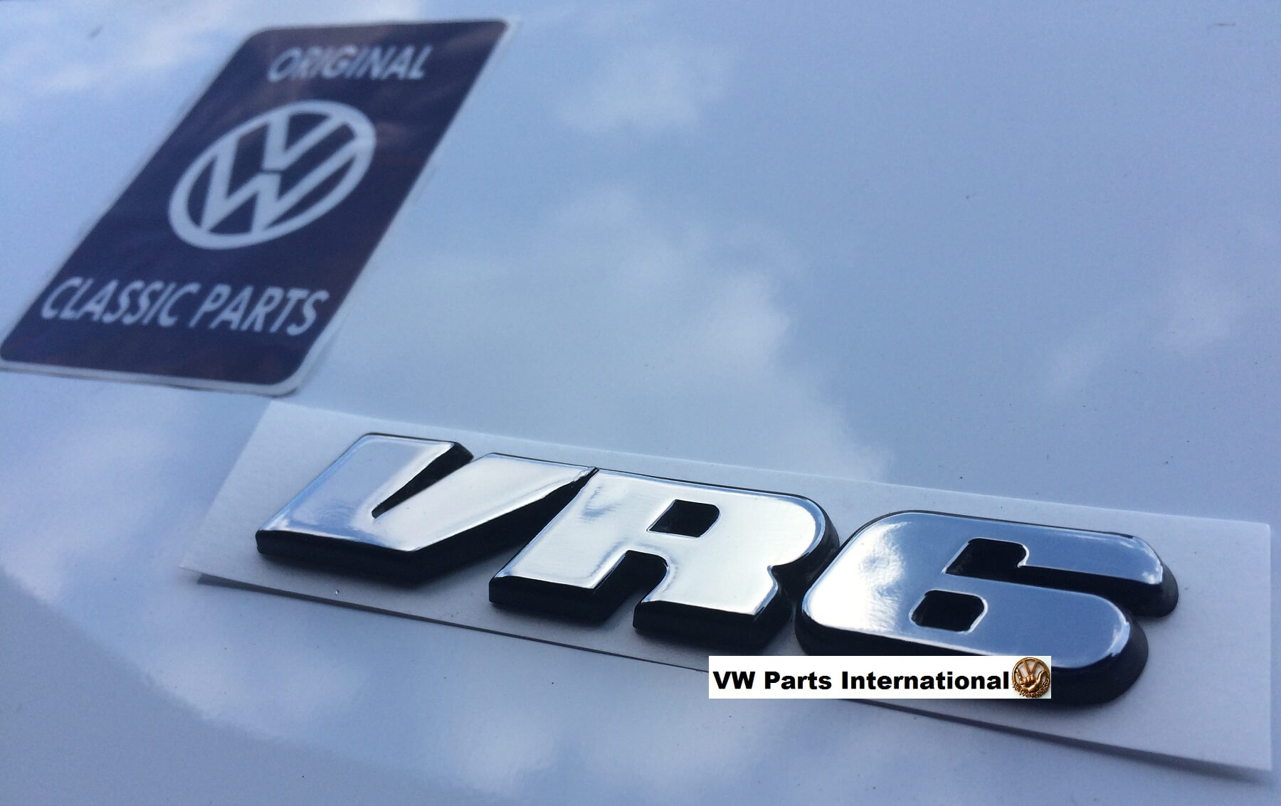VW Golf MK3 VR6 Chrome Rear Badge Plaque Genuine New NOS NLA OEM VW