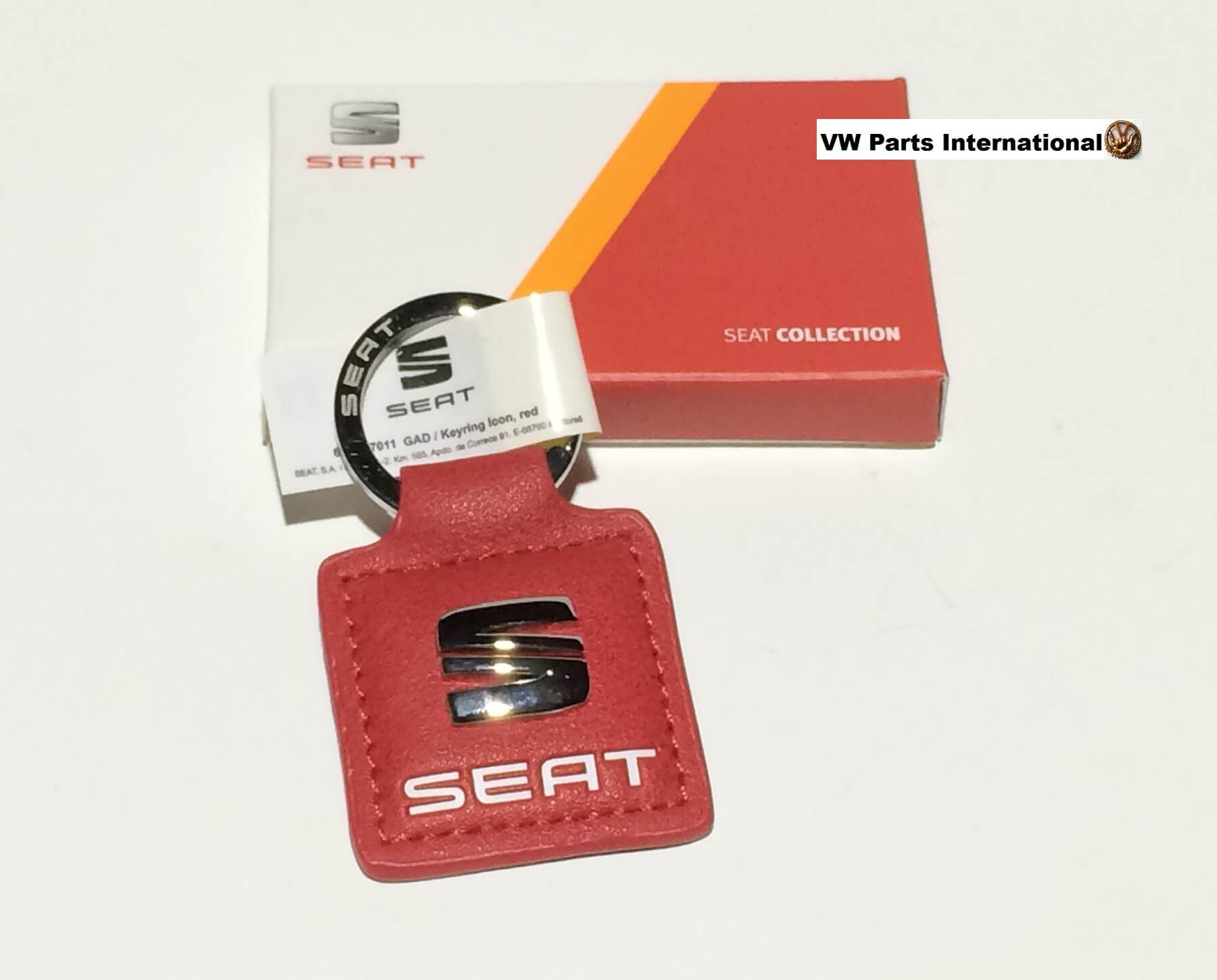 Genuine SEAT Red Leather Keyring Key Fob Leon Cupra 280 Mii
