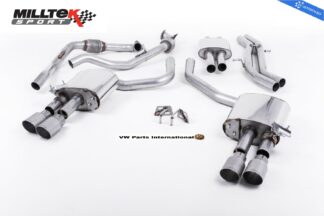 Audi S4 S5 3.0 V6 Turbo Milltek Sport Resonated Cat Back Exhaust System 4x GT90 Titanium Trims SSXAU646