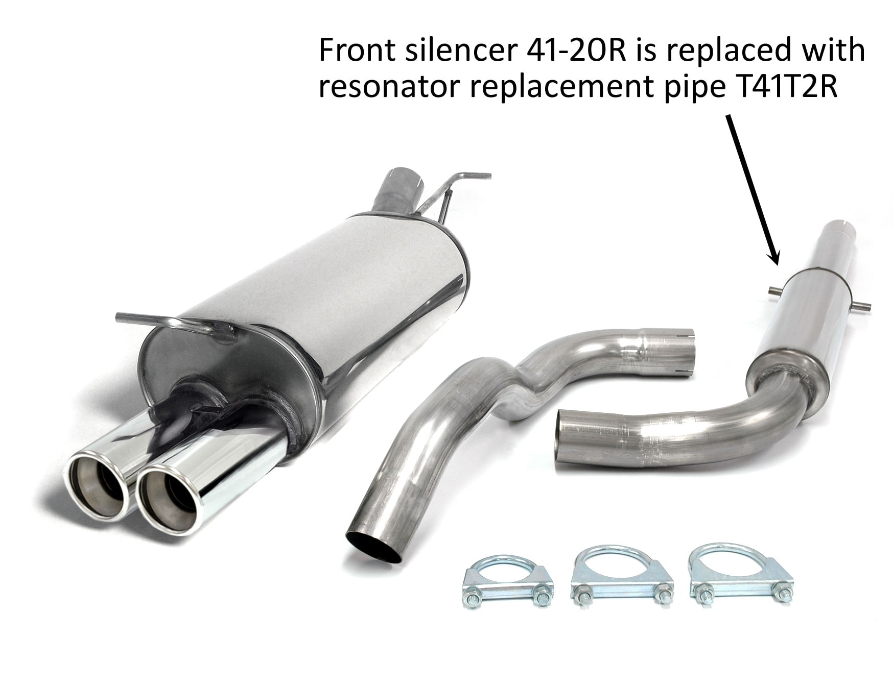 VW Beetle 1.8T 20V Jetex 2.5" Stainless Steel Cat Back Non Resonated