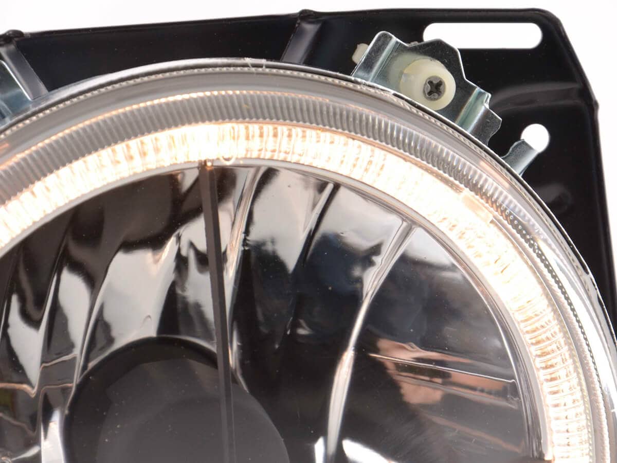 VW Golf MK2 Smoked Black Angel Eye Headlights Front Lights 19841991 LHD VW Parts International