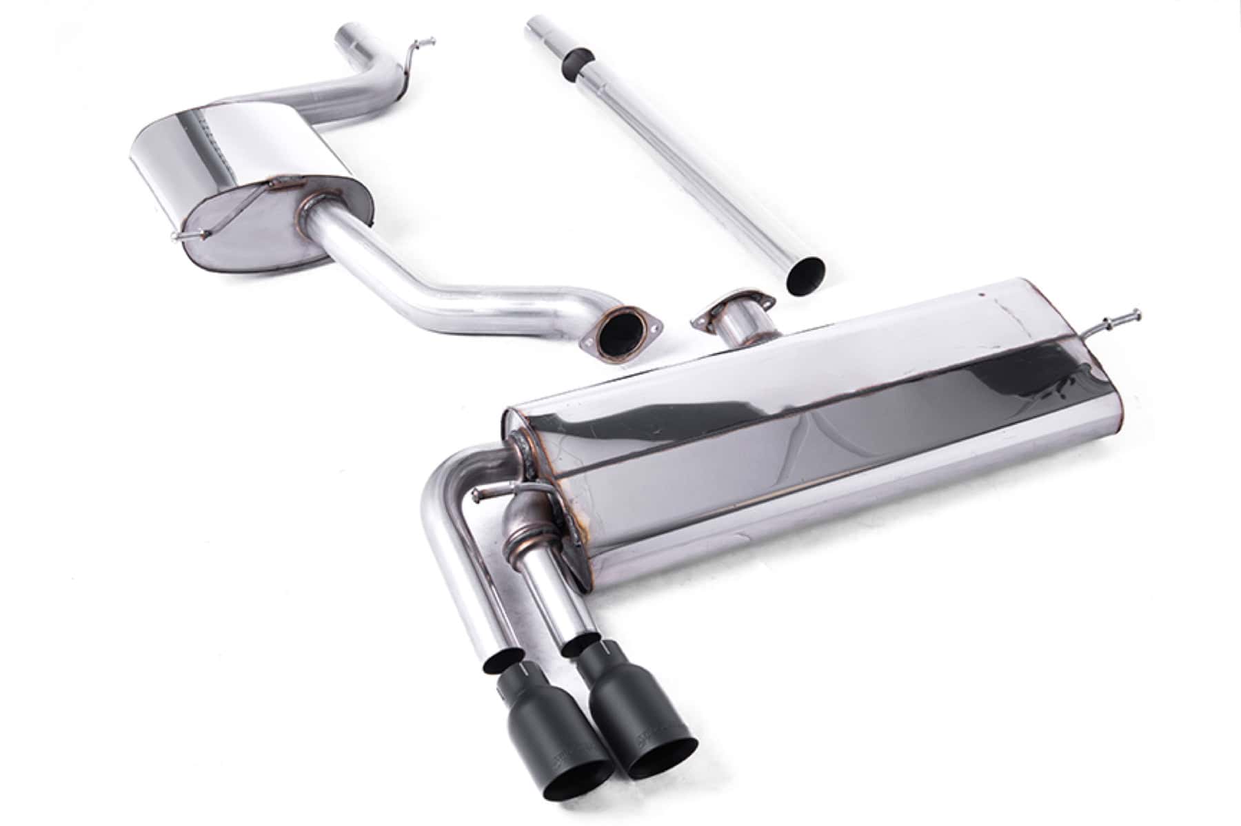 Milltek Sport Resonated Cat Back Exhaust System Cerakote Black Tips EC