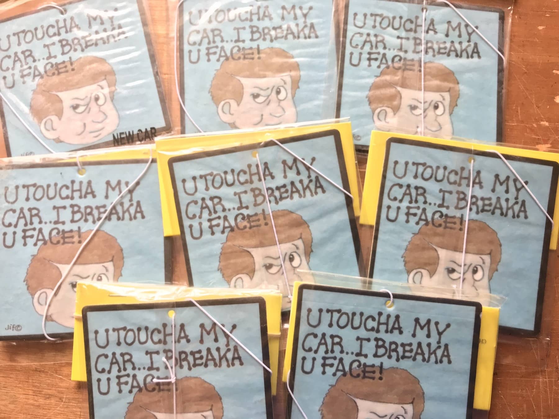 Car Air Freshener New Car Fragrance Jokes ‘You Toucha My Car I breaka U