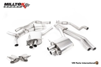 Audi RS5 quattro B9 2.9 V6 Turbo Hatchback Milltek Sport Performance Resonated Cat Back Exhaust Polished Oval Trims SSXAU853