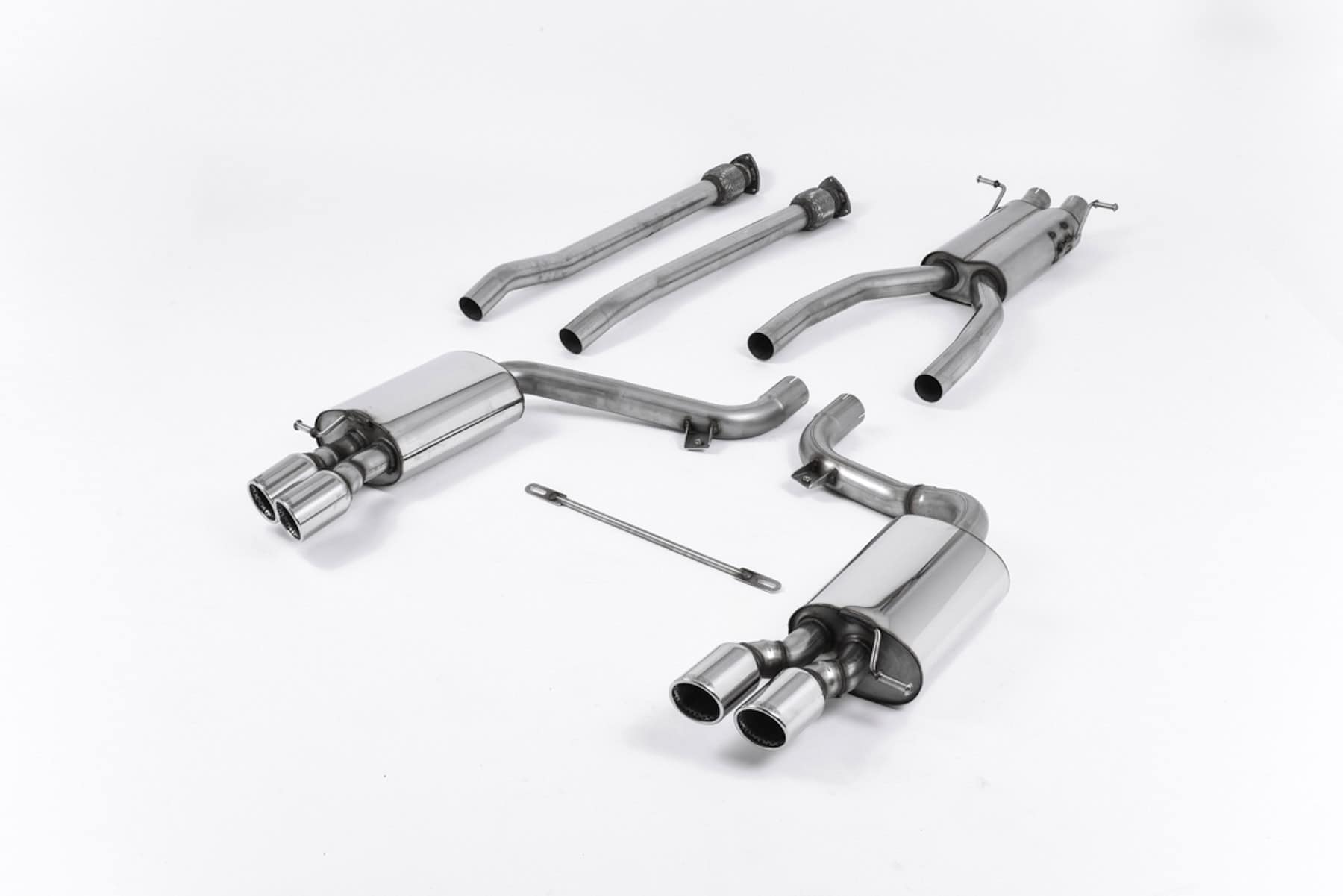 Milltek Sport Cat Back Exhaust Quad Polished Tips Road+ for Audi S6 5.2