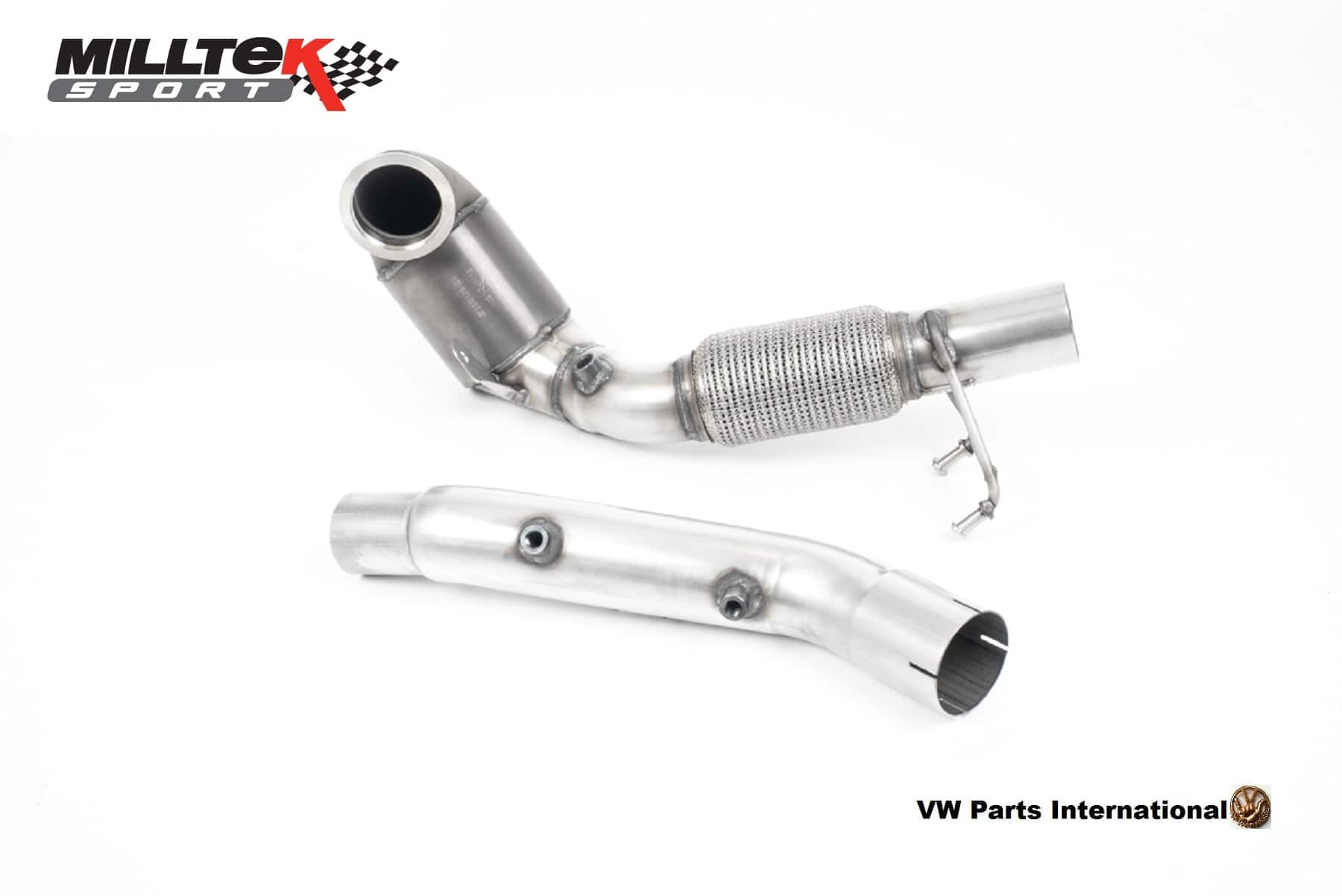 VW Golf MK7.5 GTI Milltek Sport Performance Exhaust Cast Downpipe with 200 Cell HJS Cat with GPF