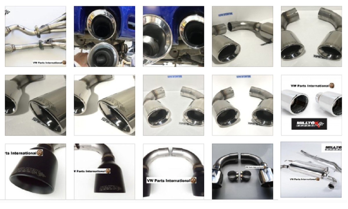 Milltek Sport Exhaust Clamps for VW Golf MK4 R32 Milltek Tips Trims 2x ...