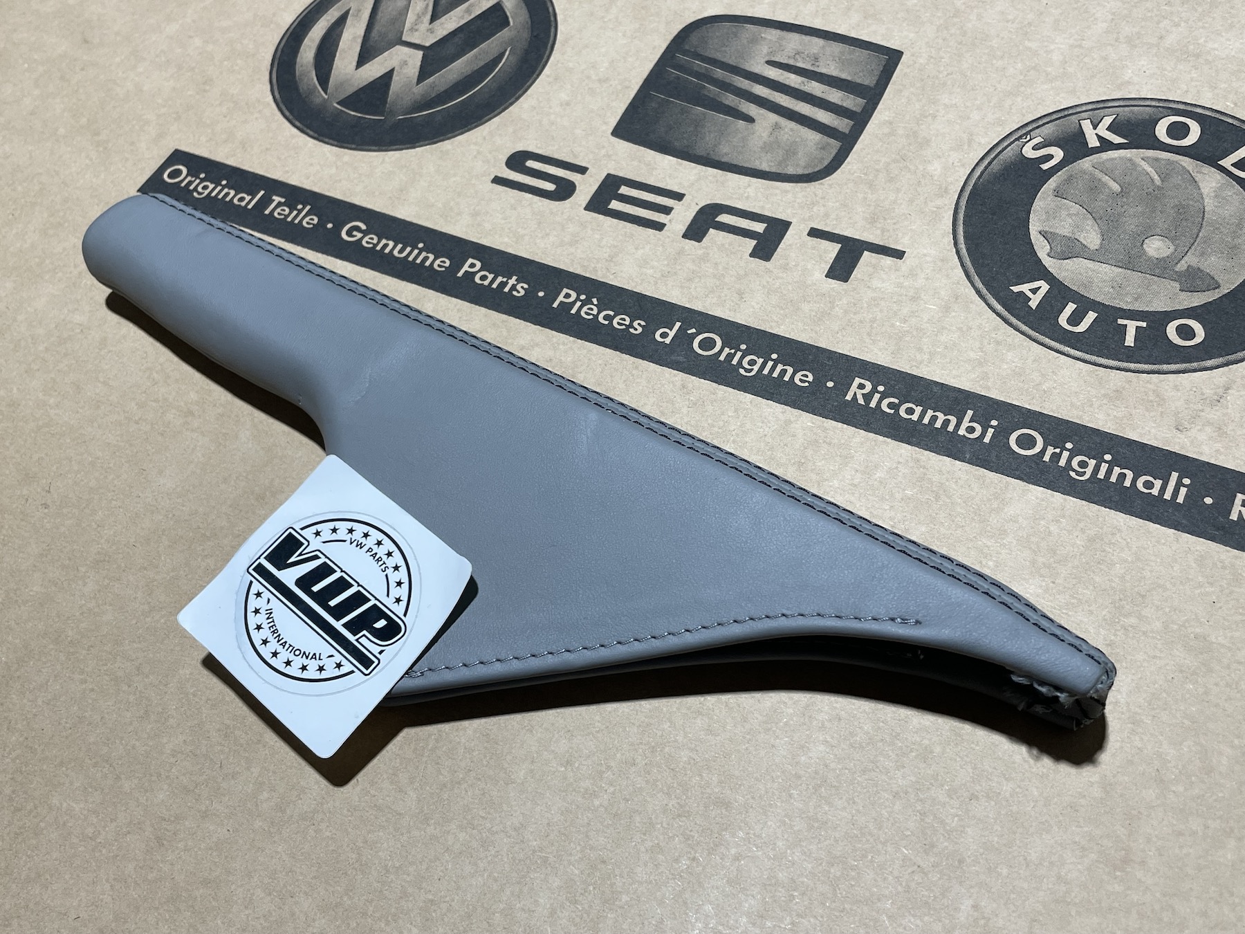 VW Golf MK4 GTI TDI R32 Hand Brake Lever Leather Boot Flannel Grey 