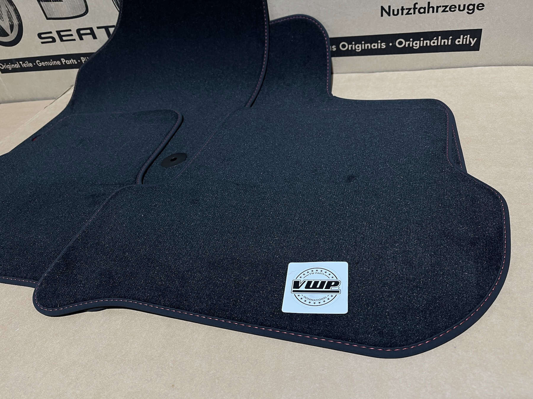 VW Golf MK5 MK6 GTI Carpet Floor Foot Mats with Embroidered Red GTI