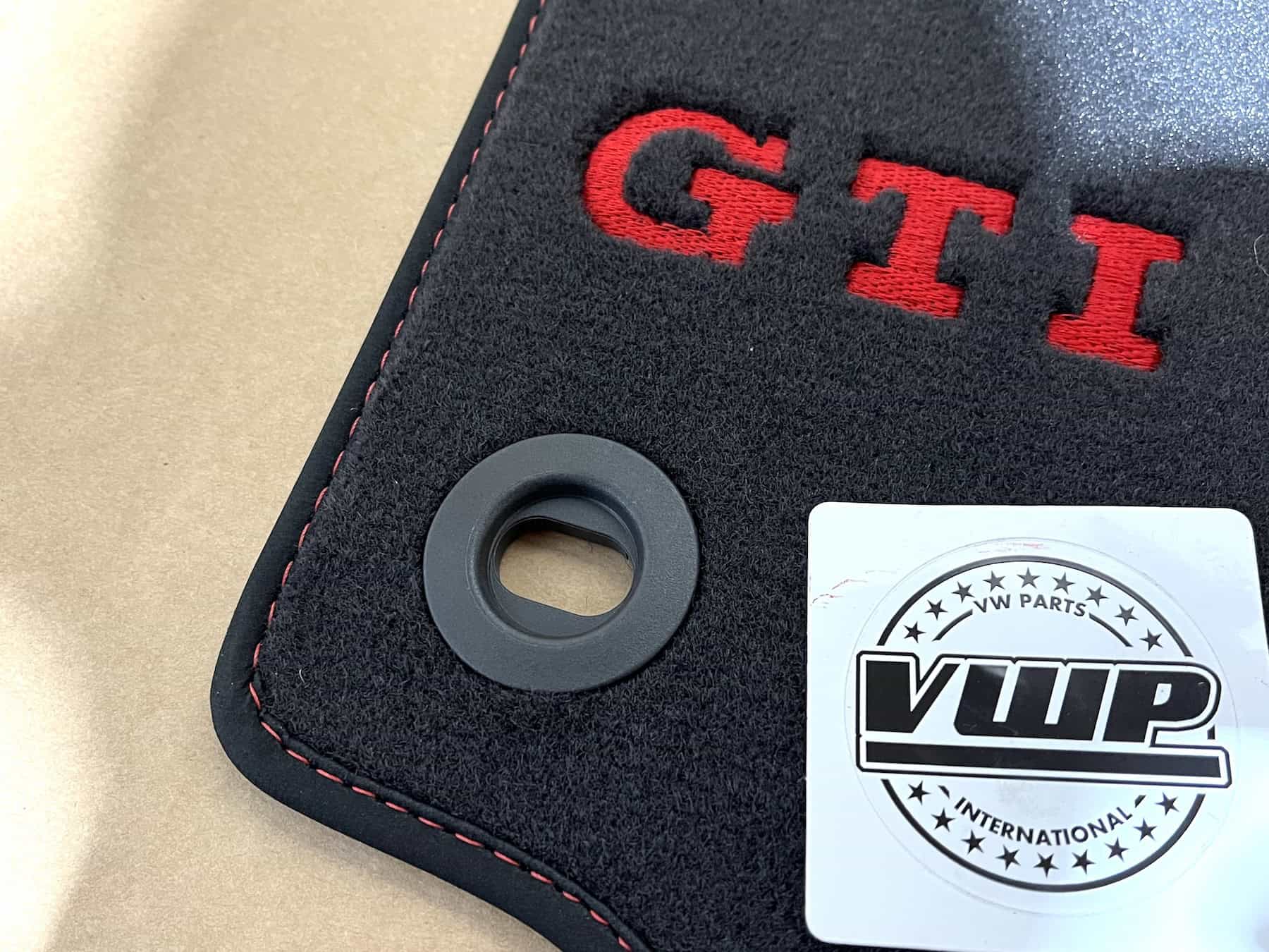 VW Golf MK5 MK6 GTI Carpet Floor Foot Mats with Embroidered Red GTI