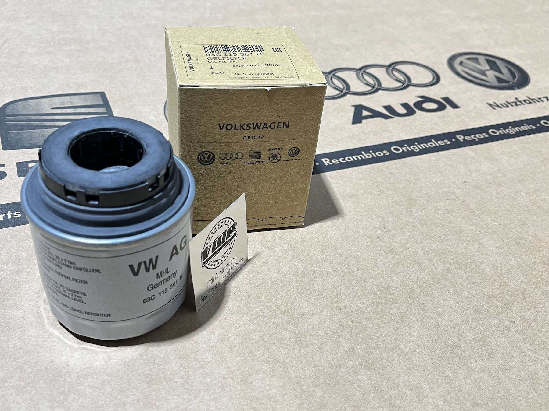 VW Audi Engine Oil Filter 03C115561H Genuine New OEM Part - VW Parts ...