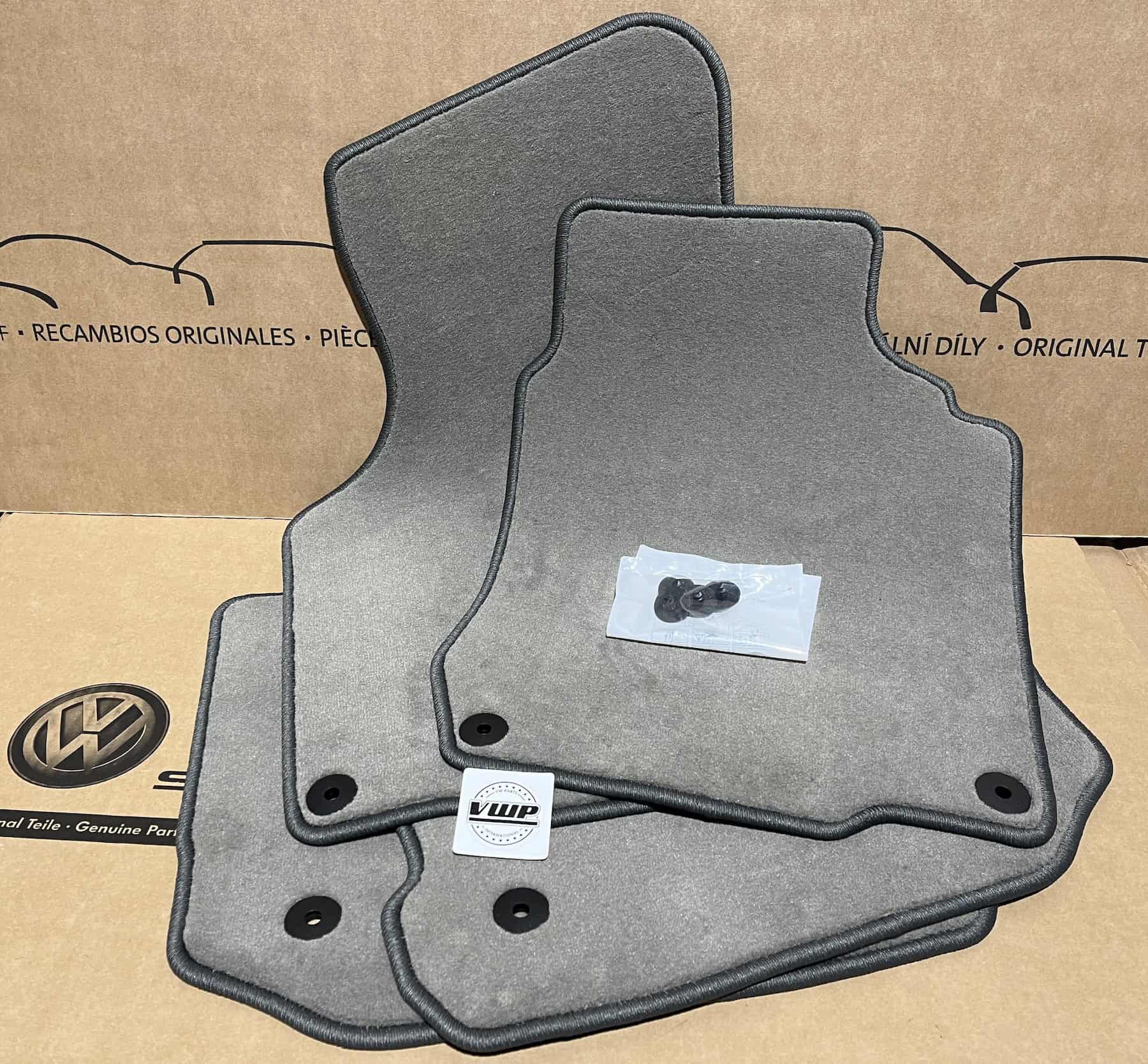 VW Golf MK4 GTI TDI V5 V6 Grey Carpet Floor Foot Mats Genuine New OEM Parts RHD VW Parts