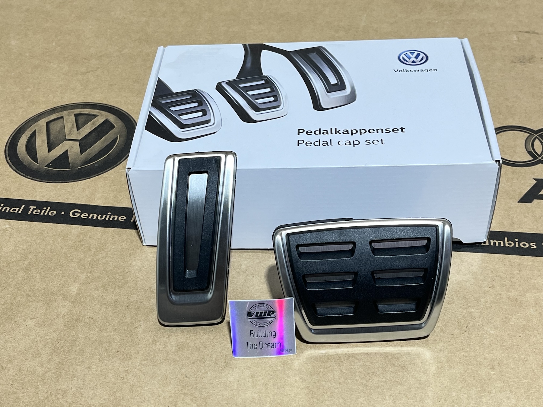 VW Golf MK7 DSG RHD Stainless Steel Pedal Cover Cap Set Genuine