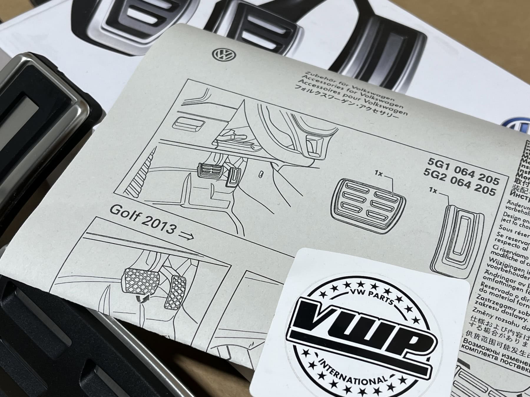 VW Golf MK7 DSG RHD Stainless Steel Pedal Cover Cap Set